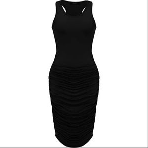 Zeagoo sexy ruched bodycon dress